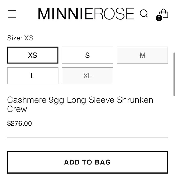 Minnie Rose Cashmere 9gg Long Sleeve Shrunken Crew - Picture 3 of 5